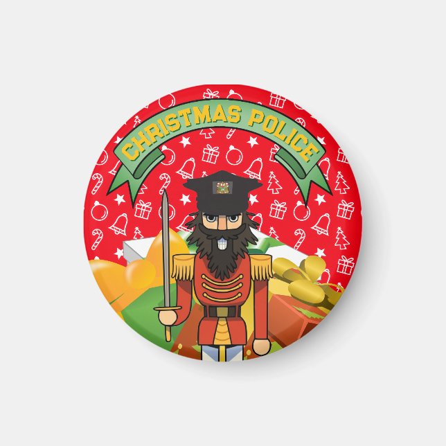 🎄 Julpolis Rolig Julmagnet Magnet (Framsidan)