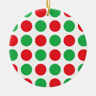 Julpolka dots julgransprydnad keramik