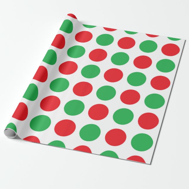 Julpolka dots presentpapper (Utrullad)