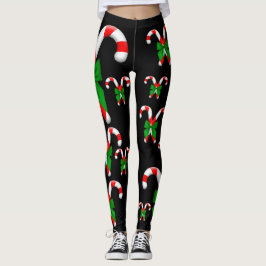 JulPolkagrisar Grönt Bow Leggings