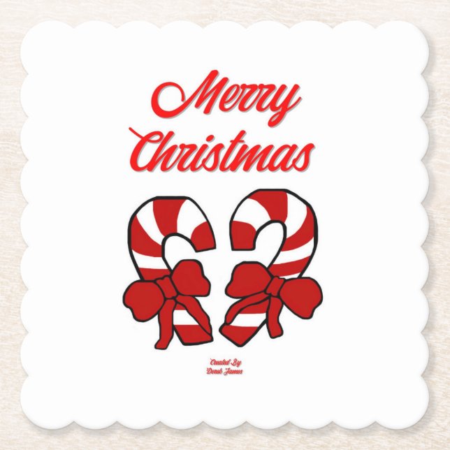 JulPolkagrisar Underlägg Kvadratisk ruta Papper (Framsida)