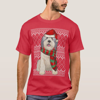 Julpolsk låglandsfårhund jultomtehatt ful  t shirt
