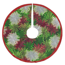 Julpomme PomPoms - Röd, Grönt och Vit Julgransmatta Fleece