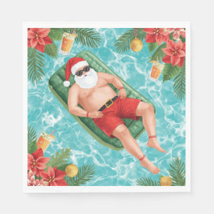 Julpoolfest med Tomte  Pappersservett
