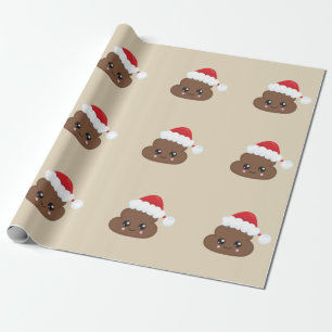 JulPoop Emoji som slår in papper (bruntet) Presentpapper