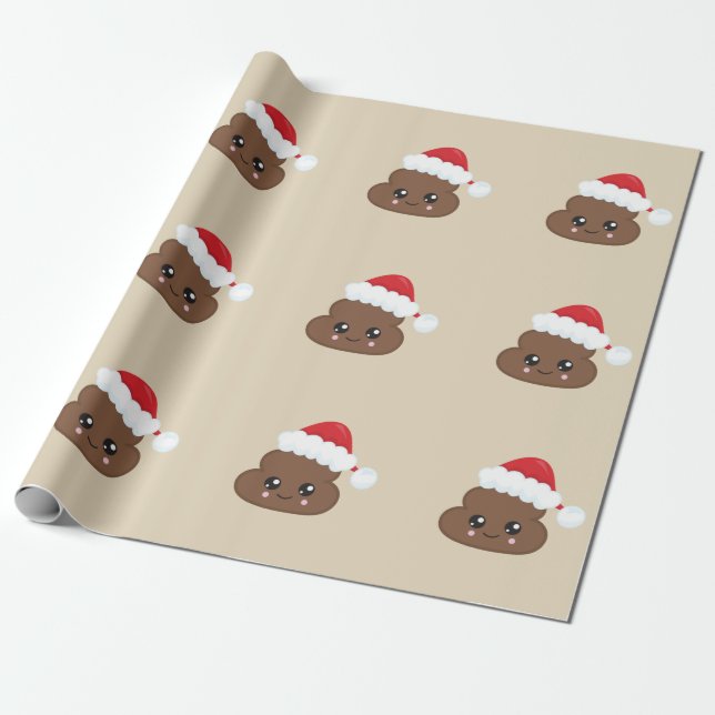 JulPoop Emoji som slår in papper (bruntet) Presentpapper (Utrullad)