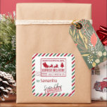 Julpost från Santa Nort Pole Delivery Fyrkantigt Klistermärke<br><div class="desc">Julpost från Santa Nort Pole Delivery</div>