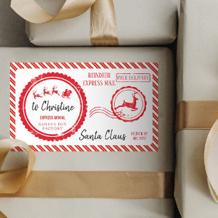 Julpost från Santa North Pole Delivery Rektangulärt Klistermärke