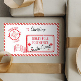 Julpost från Santa North Pole Delivery Rektangulärt Klistermärke