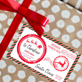 Julpost från Santa North Pole Delivery Rektangulärt Klistermärke