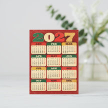 Julpostkort – 2027 Retrokalender