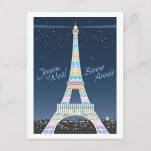 Julpostkort för Eiffel Torn Helg Vykort
