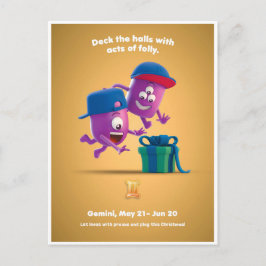 Julpostkort för Tvillingarna Vykort