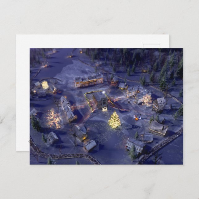 Julpostkort från bergsby </s>Julpostkort från fjäl Vykort (Fram/baksida)