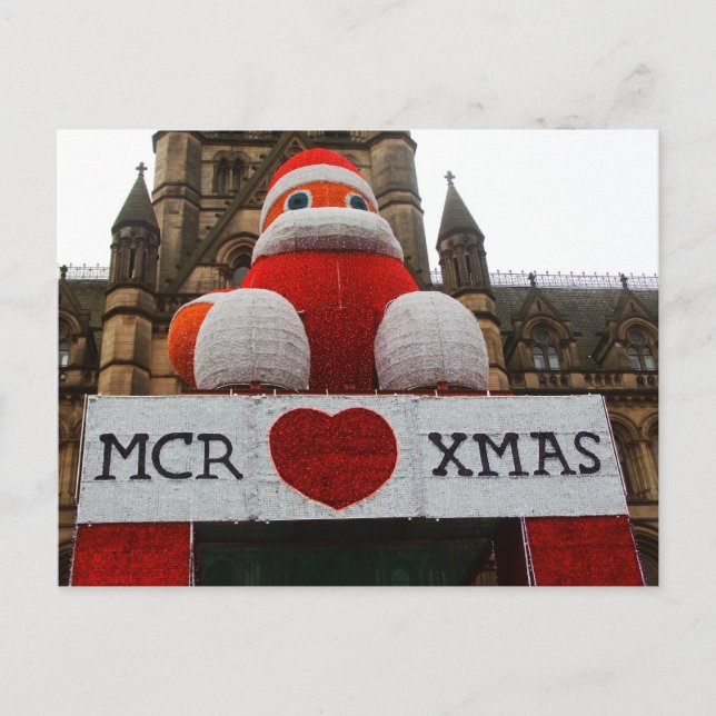 Julpostkort från Manchester Helg Vykort (Framsida)