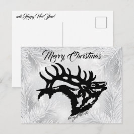 Julpostkort med tjurälg vykort