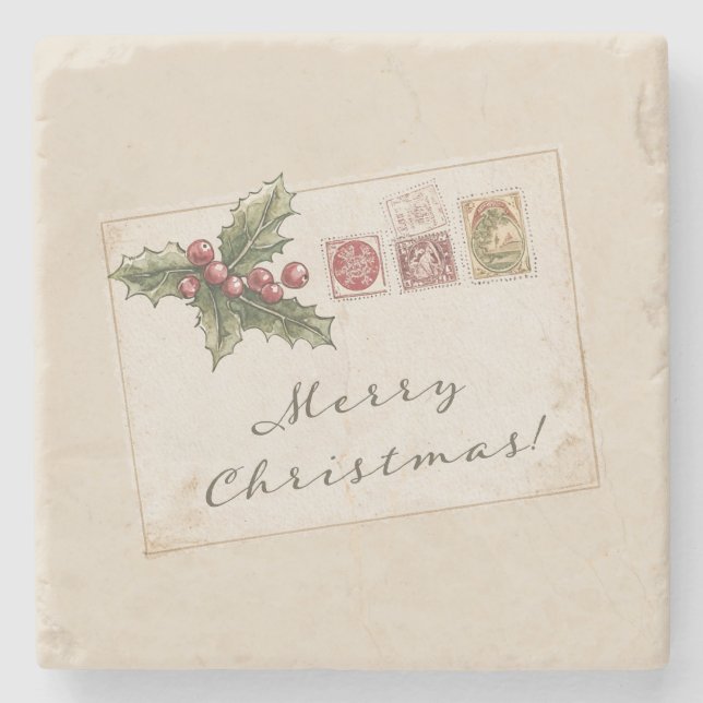 Julpostkort Stenunderlägg (Framsidan)