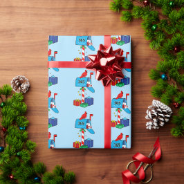 Julpostlåda med kardinal och gåvor presentpapper