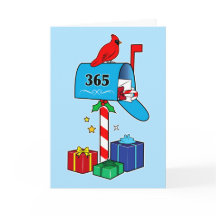 Julpostlåda med kardinal och Paket