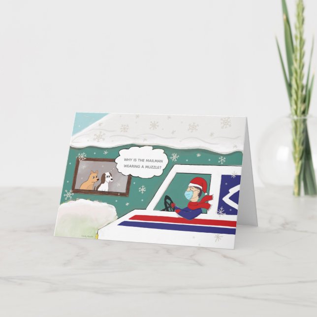 Julpostman Tack Väsentlig Arbetare Kort (Framsida)