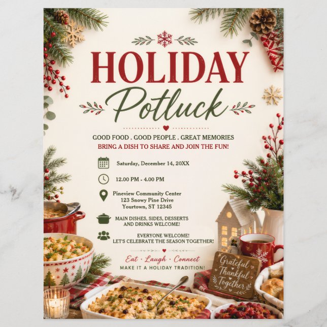 Julpotluckflyer Reklamblad (Framsidan)