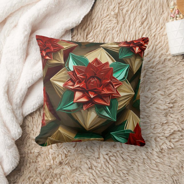 Julprakt: Gyllene jultrådar Kudde (Filt)