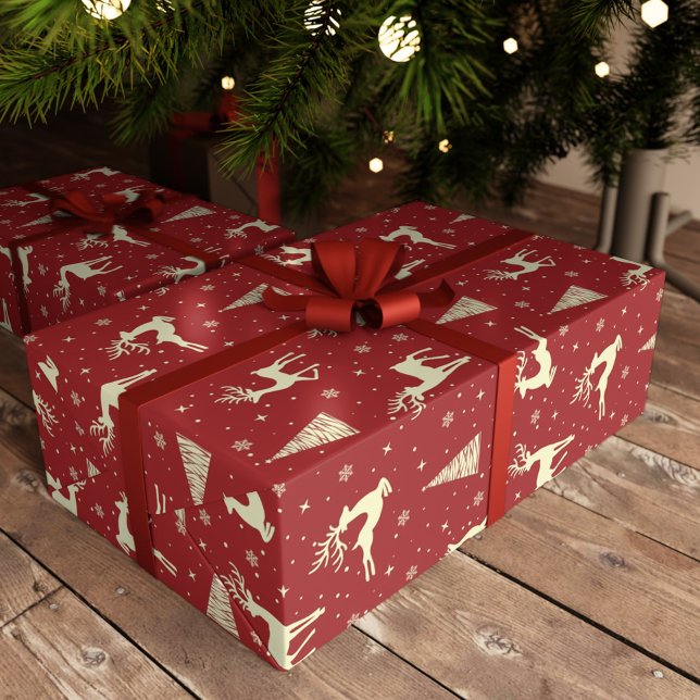 Julprancing Guld Hjort Helgdag Presentpapper (Skapare uppladdad)