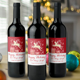 Julprantering av renar anpassningsbar vin vinflaska etikett