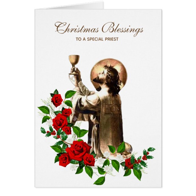 Julpräst Jesus prästerskap Helig Mässa Hälsningskort (Framsidan)