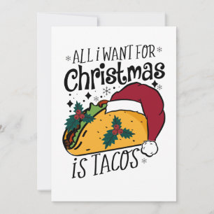 Julpresent Allt jag vill ha i jul är tacos Julkort