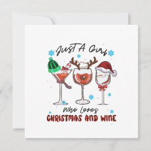 Julpresent Bara En Tjej Som Älskar Jul Och Vin Inbjudningar