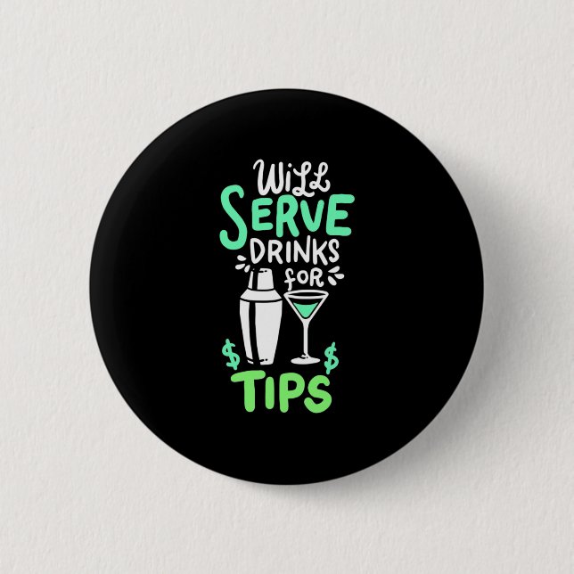 Julpresent | Bartender serverar drinkar för dricks Knapp (Framsida)