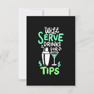 Julpresent Bartender Serverar Drycker För Dricks OSA Kort