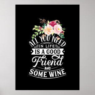 Julpresent Bra Vän Och Lite Vin Poster