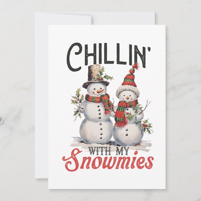 Julpresent Chillin Med Mina Snökompisar Inbjudningar (Framsida)