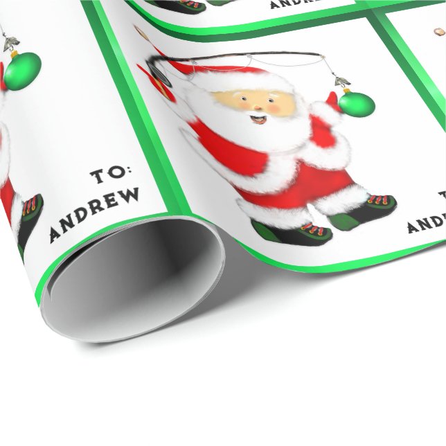 Julpresent för fiske presentpapper (Rullad Hörn)