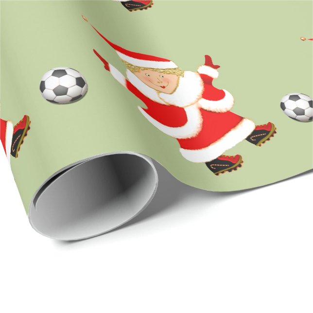 Julpresent för flickfotboll presentpapper (Rullad Hörn)