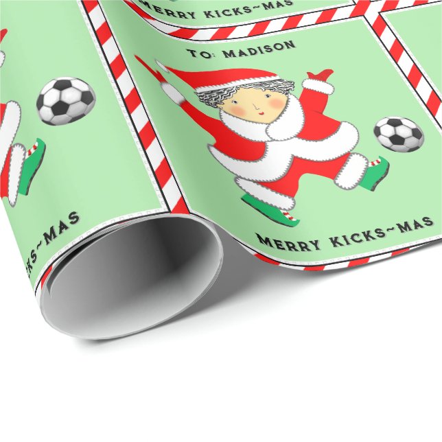Julpresent för flickfotbollslag presentpapper (Rullad Hörn)