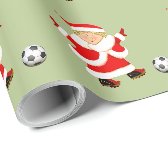 Julpresent för flickfotbollslag presentpapper (Rullad Hörn)