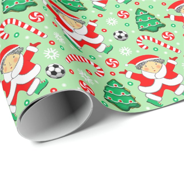 Julpresent för flickfotbollslag presentpapper (Rullad Hörn)