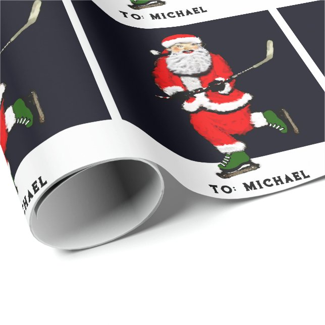 Julpresent för hockey presentpapper (Rullad Hörn)