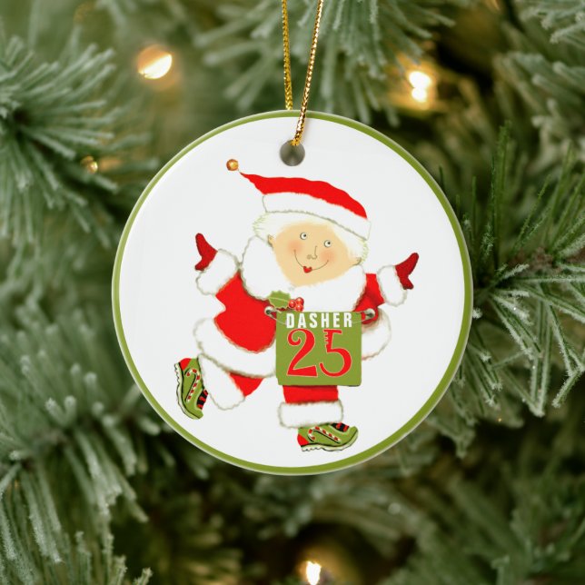 Julpresent för löpare julgransprydnad keramik (Träd)