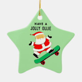 Julpresent för skateboard julgransprydnad keramik