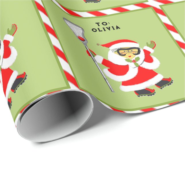 Julpresent för tjejers lacrosse presentpapper (Rullad Hörn)