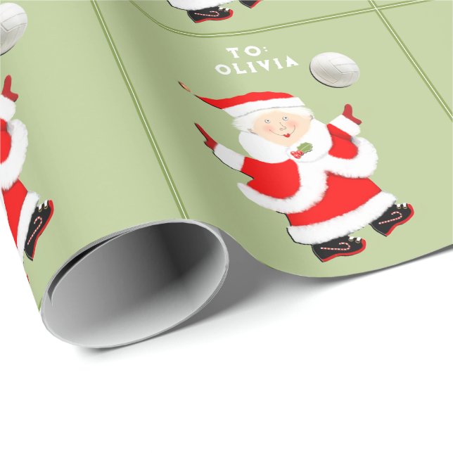 Julpresent för tjejvolleyboll presentpapper (Rullad Hörn)