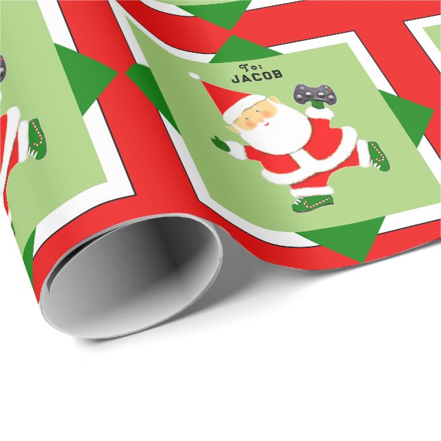 Julpresent för videospelare presentpapper (Rullad Hörn)