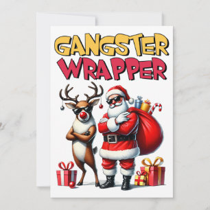 Julpresent Gangster Inpackad Julkort