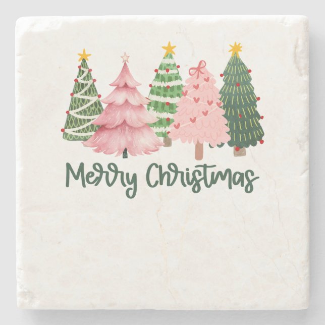 Julpresent Glad julgran Stenunderlägg (Framsidan)