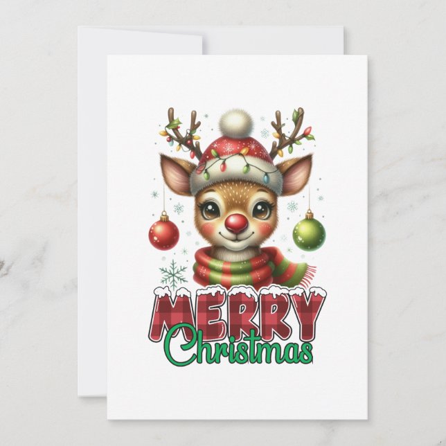 Julpresent God Jul Renar Julkort (Framsida)