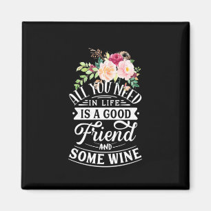 Julpresent God vän och lite vin Magnet
